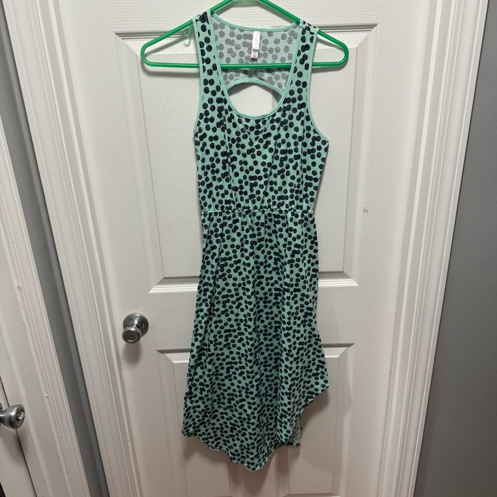 Xhilaration Mint Green Polka Dot High Low Dress